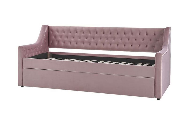 Dagbädd 90 x 200 cm sammet rosa MONTARGIS - Rosa - Möbler - Soffa - Dagbäddar