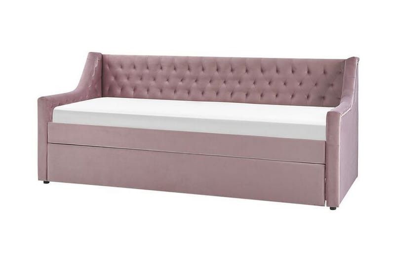 Dagbädd 90 x 200 cm sammet rosa MONTARGIS - Rosa - Möbler - Soffa - Dagbäddar