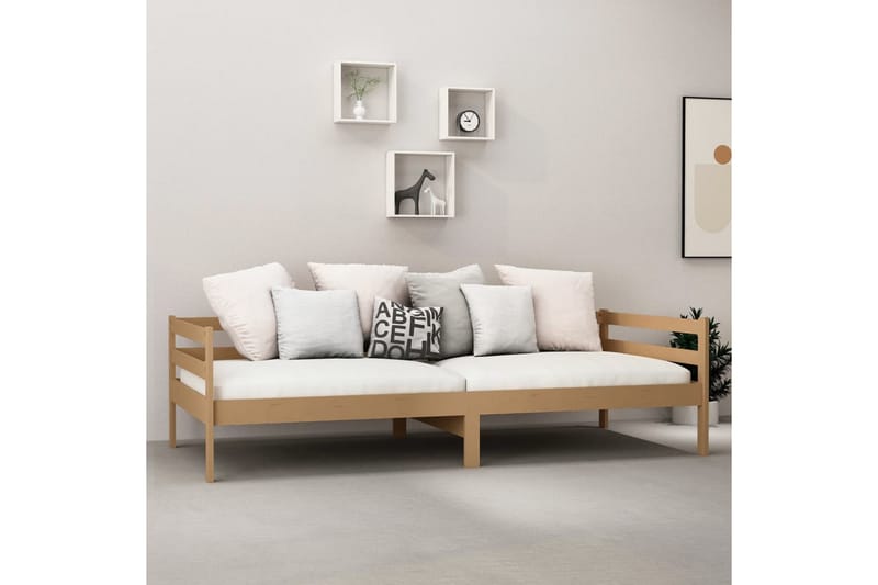 Dagbädd honungsbrun massiv furu 90x200 cm - Brun - Möbler - Soffa - Dagbäddar