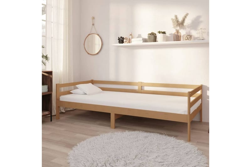 Dagbädd honungsbrun massiv furu 90x200 cm - Brun - Möbler - Soffa - Dagbäddar