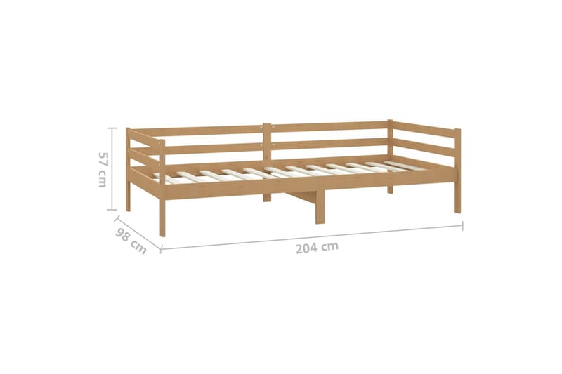 Dagbädd honungsbrun massiv furu 90x200 cm - Brun - Dagbäddar