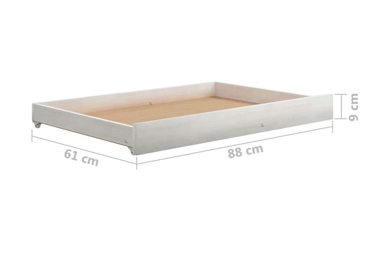 Dagbädd med lådor 90x200 cm vit massiv furu - Vit - Dagbäddar