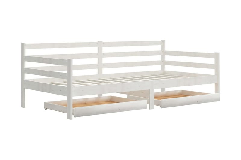 Dagbädd med lådor 90x200 cm vit massiv furu - Vit - Möbler - Soffa - Dagbäddar