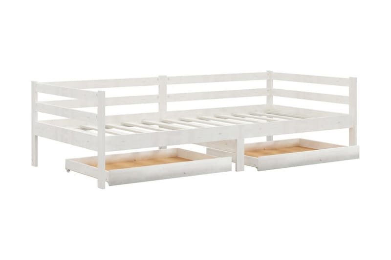 Dagbädd med lådor 90x200 cm vit massiv furu - Vit - Möbler - Soffa - Dagbäddar
