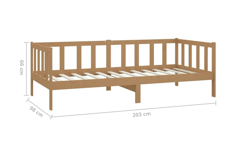Dagbädd med madrass 90x200 cm honungsbrun massiv furu - Honungsbrun - Möbler - Soffa - Dagbäddar