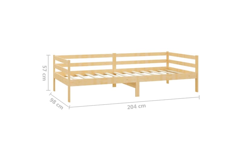 Dagbädd med madrass 90x200 cm massiv furu - Vit - Dagbäddar