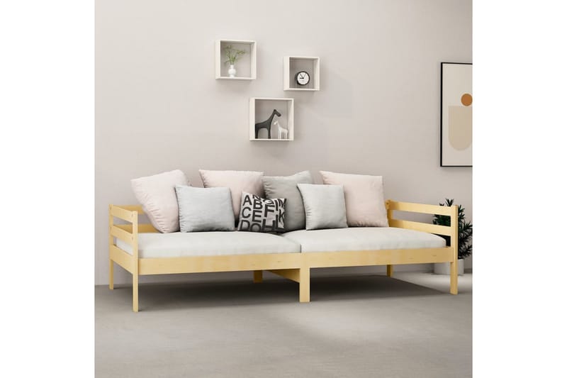 Dagbädd med madrass 90x200 cm massiv furu - Vit - Möbler - Soffa - Dagbäddar