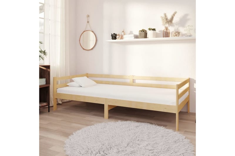Dagbädd med madrass 90x200 cm massiv furu - Vit - Möbler - Soffa - Dagbäddar