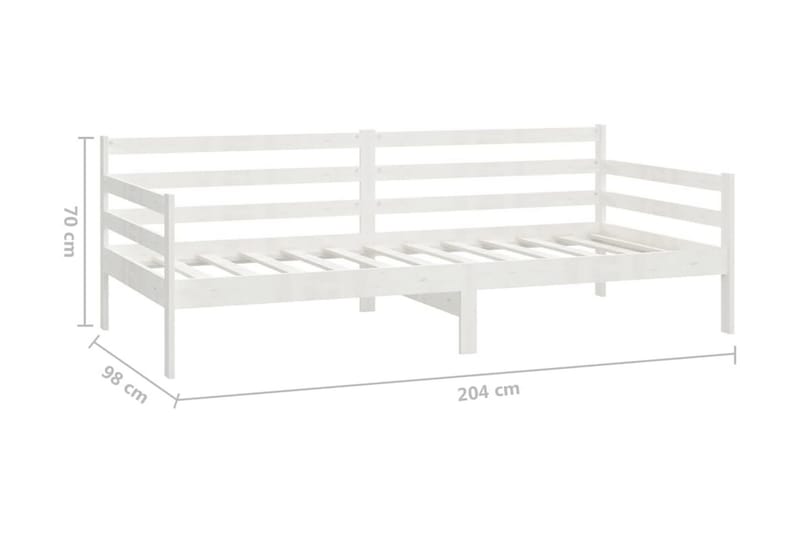 Dagbädd med madrass 90x200 cm vit massiv furu - Vit - Dagbäddar