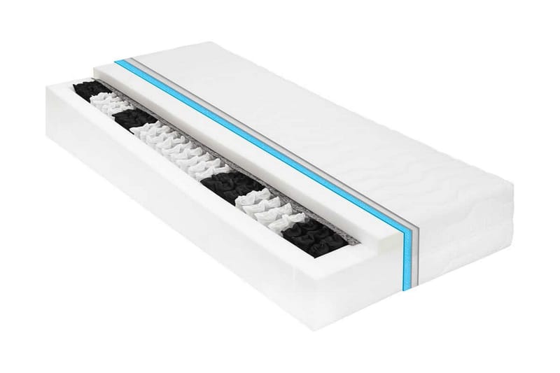 Dagbädd med madrass 90x200 cm vit massiv furu - Vit - Möbler - Soffa - Dagbäddar