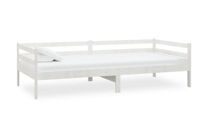 Dagbädd med madrass vit 90x200 cm massiv furu - Vit - Dagbäddar