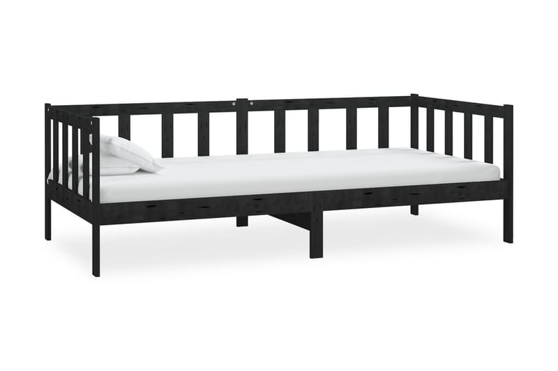 Dagbädd svart massiv furu 90x200 cm - Svart - Möbler - Soffa - Dagbäddar