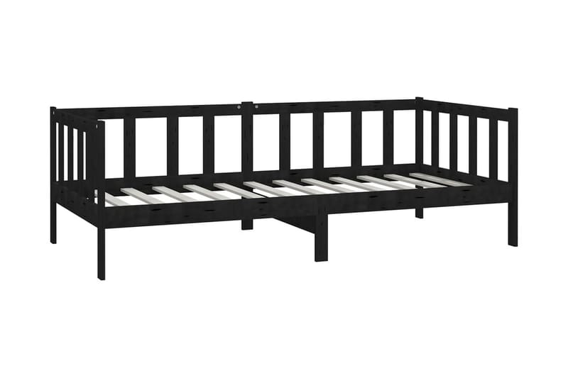 Dagbädd svart massiv furu 90x200 cm - Svart - Möbler - Soffa - Dagbäddar