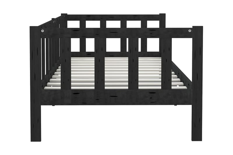 Dagbädd svart massiv furu 90x200 cm - Svart - Möbler - Soffa - Dagbäddar