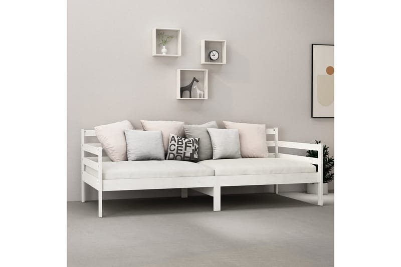 Dagbädd vit massiv furu 90x200 cm - Vit - Möbler - Soffa - Dagbäddar