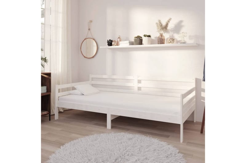 Dagbädd vit massiv furu 90x200 cm - Vit - Möbler - Soffa - Dagbäddar