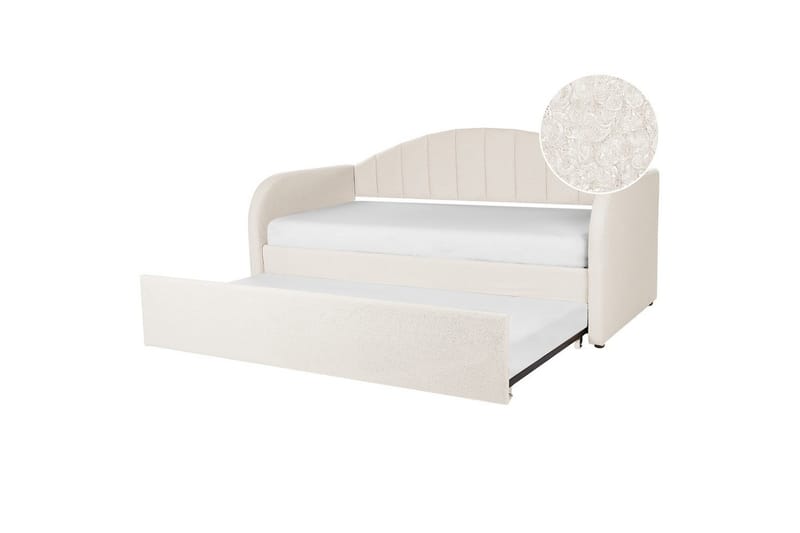Dagbädd Eyburie med lamellram Beige, Bouclé - Beige, Bouclé - Möbler - Soffa - Dagbäddar