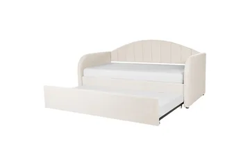 Dagbädd Eyburie med lamellram Beige, Bouclé - Beige, Bouclé - Möbler - Säng - Gästsäng & extrasäng - Utdragssäng