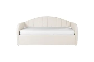 Dagbädd Eyburie med lamellram Beige, Bouclé - Beige, Bouclé - Möbler - Säng - Gästsäng & extrasäng - Utdragssäng