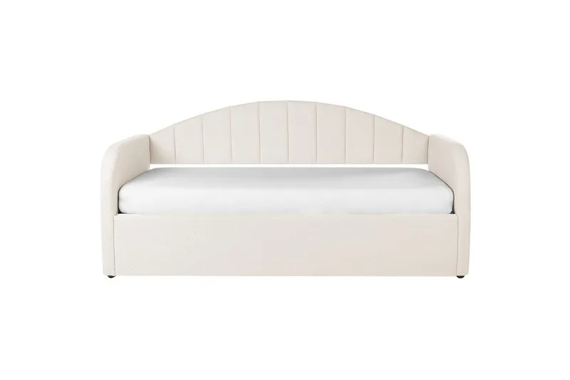 Dagbädd Eyburie med lamellram Beige, Bouclé - Beige, Bouclé - Möbler - Säng - Gästsäng & extrasäng - Utdragssäng