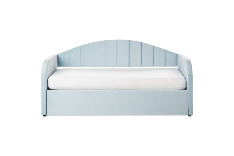 Dagbädd Eyburie med lamellram Blå, Sammet - Blå, Sammet - Möbler - Soffa - Dagbäddar
