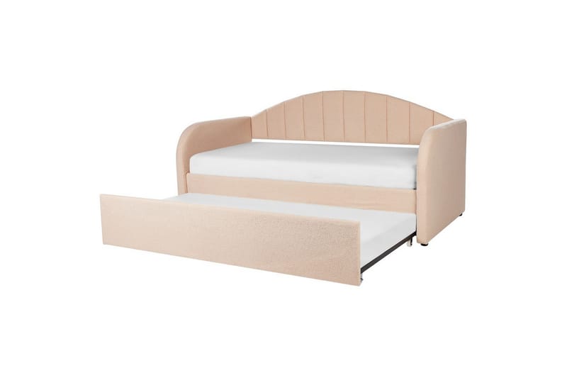 Dagbädd Eyburie med lamellram Rosa, Bouclé - Rosa, Bouclé - Möbler - Soffa - Dagbäddar