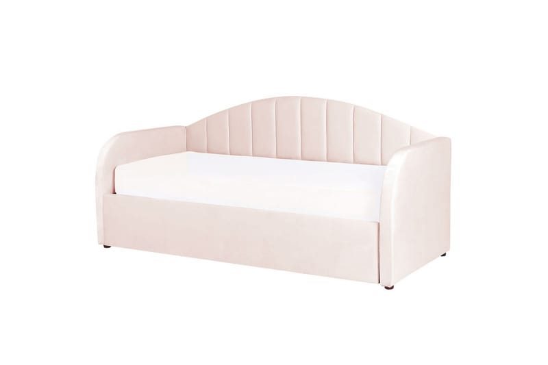 Dagbädd Eyburie med lamellram Rosa, Sammet - Rosa, Sammet - Möbler - Soffa - Dagbäddar