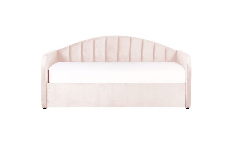Dagbädd Eyburie med lamellram Rosa, Sammet - Rosa, Sammet - Möbler - Soffa - Dagbäddar