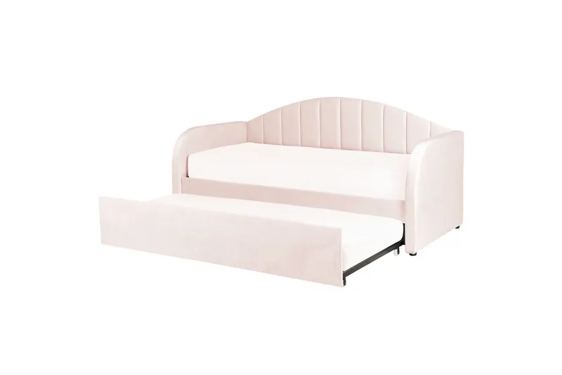Dagbädd Eyburie med lamellram Rosa, Sammet, Rosa, Sammet