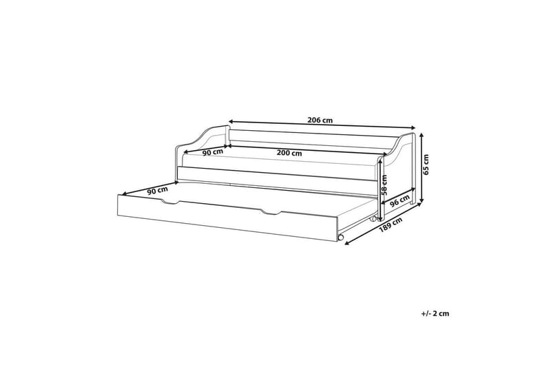 Dagbädd Luneray med lamellram Ljus Trä - Ljus Trä - Möbler - Säng - Gästsäng & extrasäng - Utdragssäng