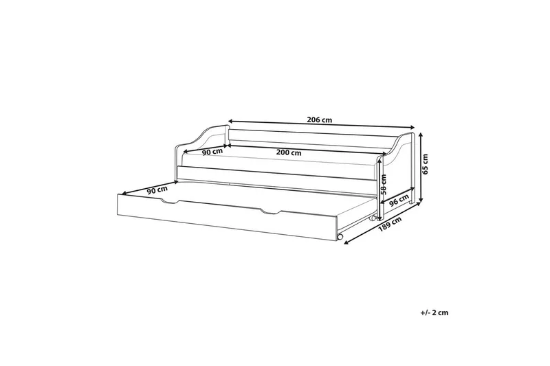 Dagbädd Luneray med lamellram Ljus Trä - Ljus Trä - Möbler - Säng - Gästsäng & extrasäng - Utdragssäng