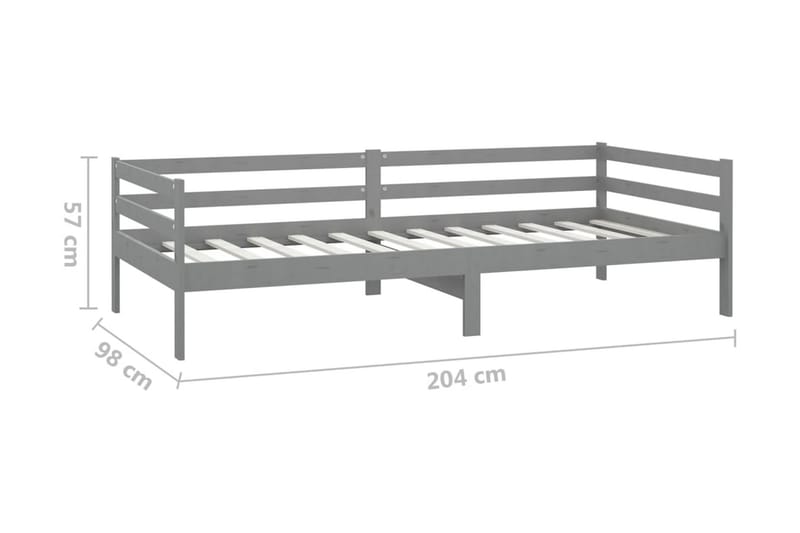 Dagbädd med madrass 90x200 cm grå massiv furu - Grå - Möbler - Soffa - Dagbäddar