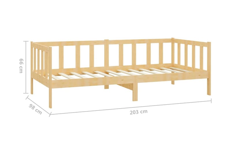 Dagbädd med madrass 90x200 cm massiv furu - Vit - Dagbäddar