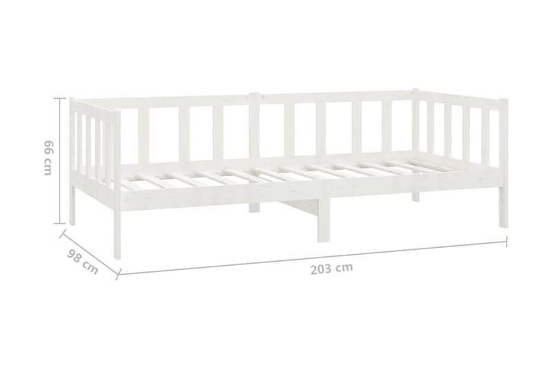 Dagbädd med madrass 90x200 cm vit massiv furu - Vit - Dagbäddar