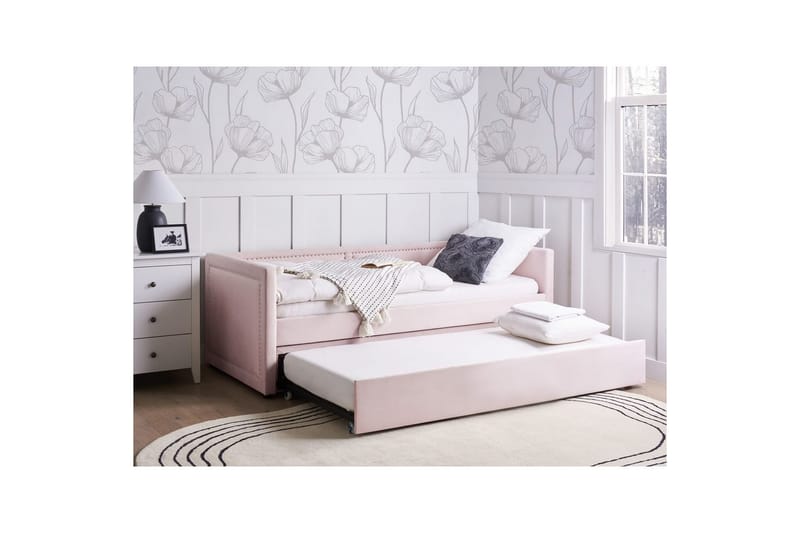 Dagbädd Mimizan med lamellram Rosa - Rosa - Möbler - Soffa - Dagbäddar