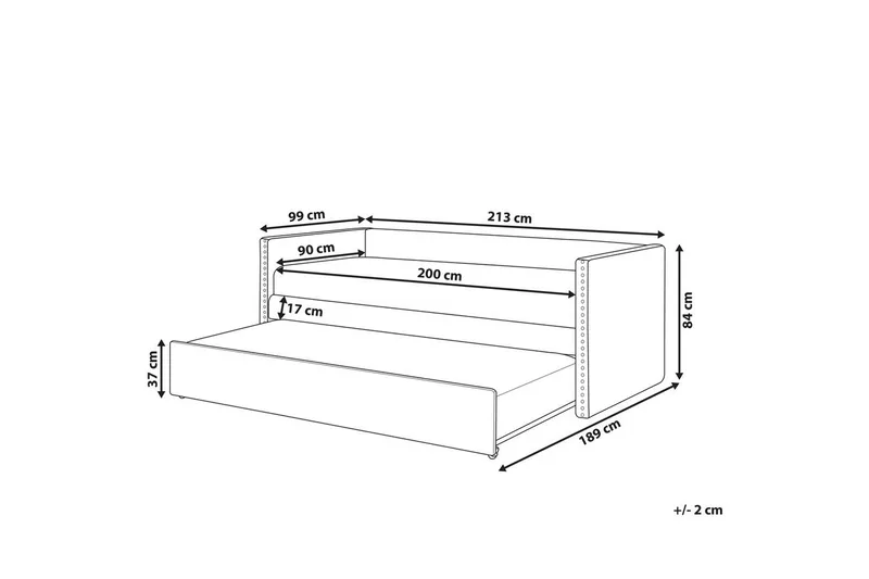 Dagbädd Troyes med lamellram Beige - Beige - Möbler - Säng - Gästsäng & extrasäng - Utdragssäng