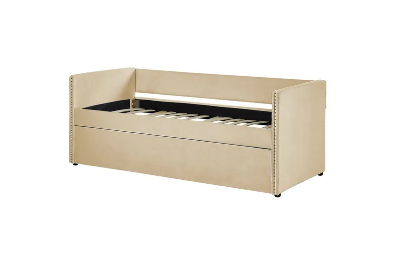 Dagbädd Troyes med lamellram Beige - Beige - Möbler - Säng - Gästsäng & extrasäng - Utdragssäng