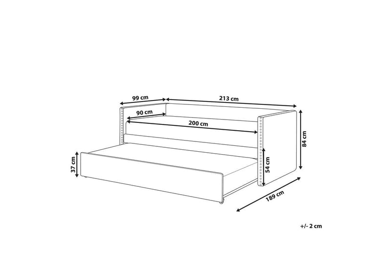 Dagbädd Troyes med lamellram Rosa - Rosa - Möbler - Säng - Gästsäng & extrasäng - Utdragssäng