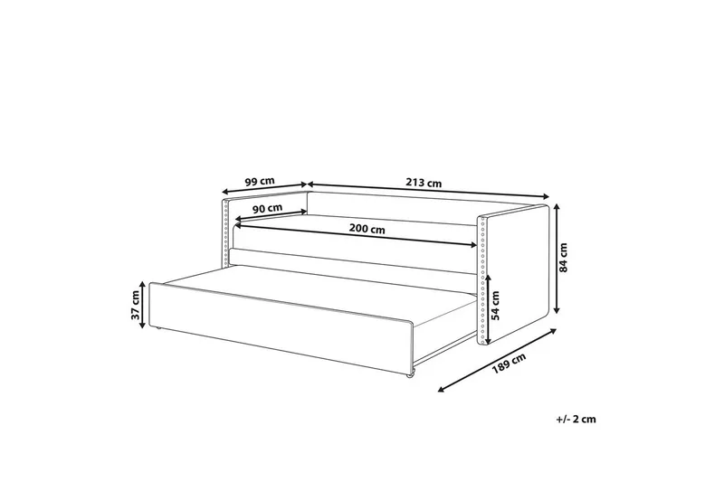 Dagbädd Troyes med lamellram Rosa - Rosa - Möbler - Säng - Gästsäng & extrasäng - Utdragssäng