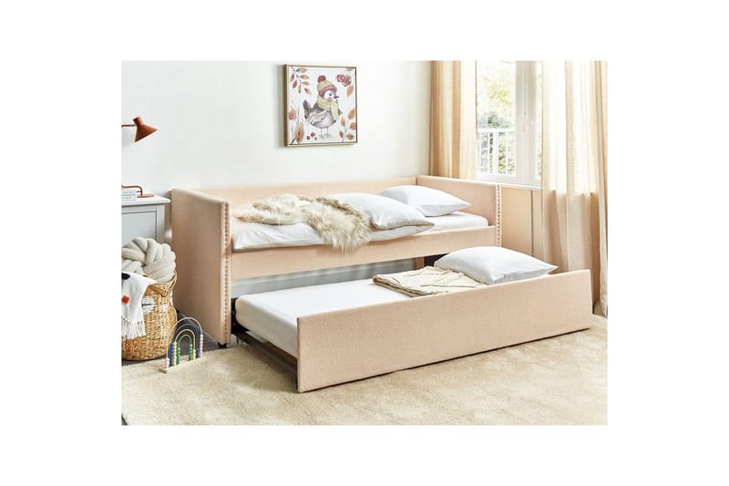 Dagbädd Troyes med lamellram Rosa - Rosa - Möbler - Säng - Gästsäng & extrasäng - Utdragssäng