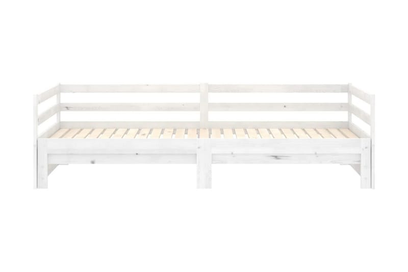 Dagbädd utdragbar vit massiv furu 2x(90x200) cm - Vit - Möbler - Soffa - Dagbäddar