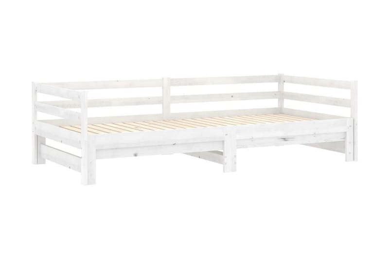 Dagbädd utdragbar vit massiv furu 2x(90x200) cm - Vit - Möbler - Soffa - Dagbäddar