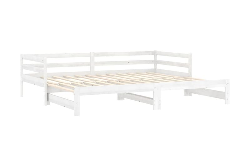 Dagbädd utdragbar vit massiv furu 2x(90x200) cm - Vit - Möbler - Soffa - Dagbäddar