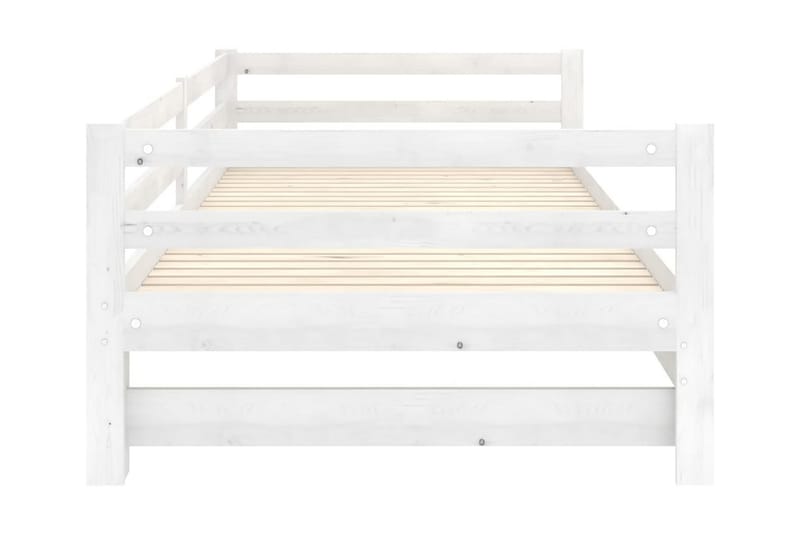 Dagbädd utdragbar vit massiv furu 2x(90x200) cm - Vit - Möbler - Soffa - Dagbäddar