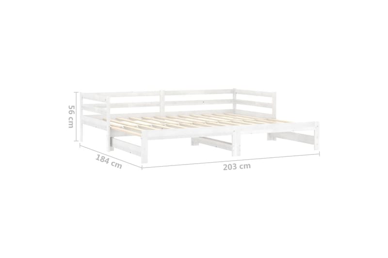 Dagbädd utdragbar vit massiv furu 2x(90x200) cm - Vit - Möbler - Soffa - Dagbäddar