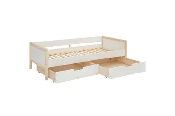 Dagbäddar utan rygg Loft24 Sängsoffa Square Line Vit,Natur - Möbler - Säng - Gästsäng & extrasäng - Utdragssäng