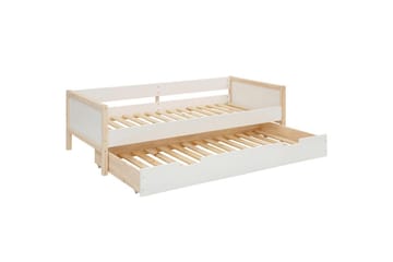 Dagbäddar utan rygg Loft24 Sängsoffa Square Line Vit,Natur - Möbler - Säng - Gästsäng & extrasäng - Utdragssäng