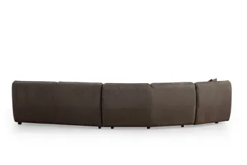 Damor 5-sits L-formad Svängd Soffa i Sammet - Brun - Möbler - Soffa