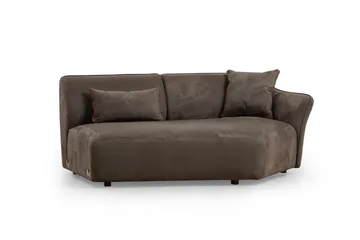 Damor 5-sits L-formad Svängd Soffa i Sammet - Brun - Möbler - Soffa