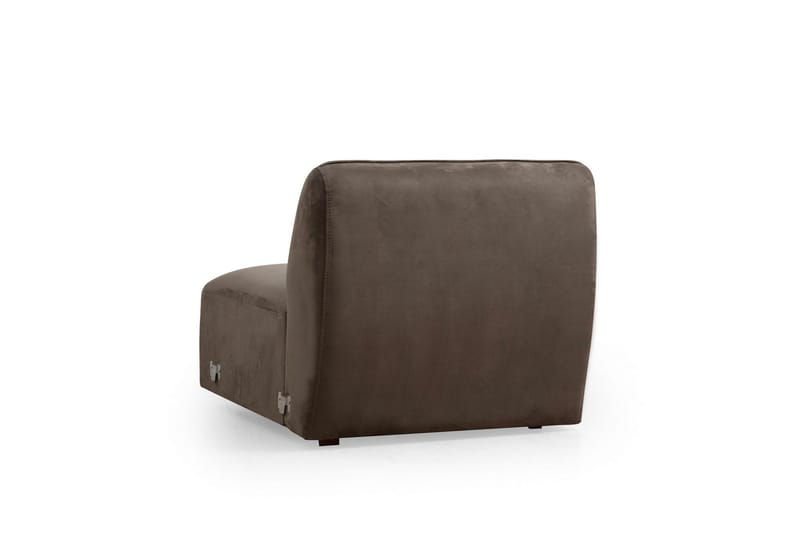 Damor 5-sits L-formad Svängd Soffa i Sammet - Brun - Möbler - Soffa
